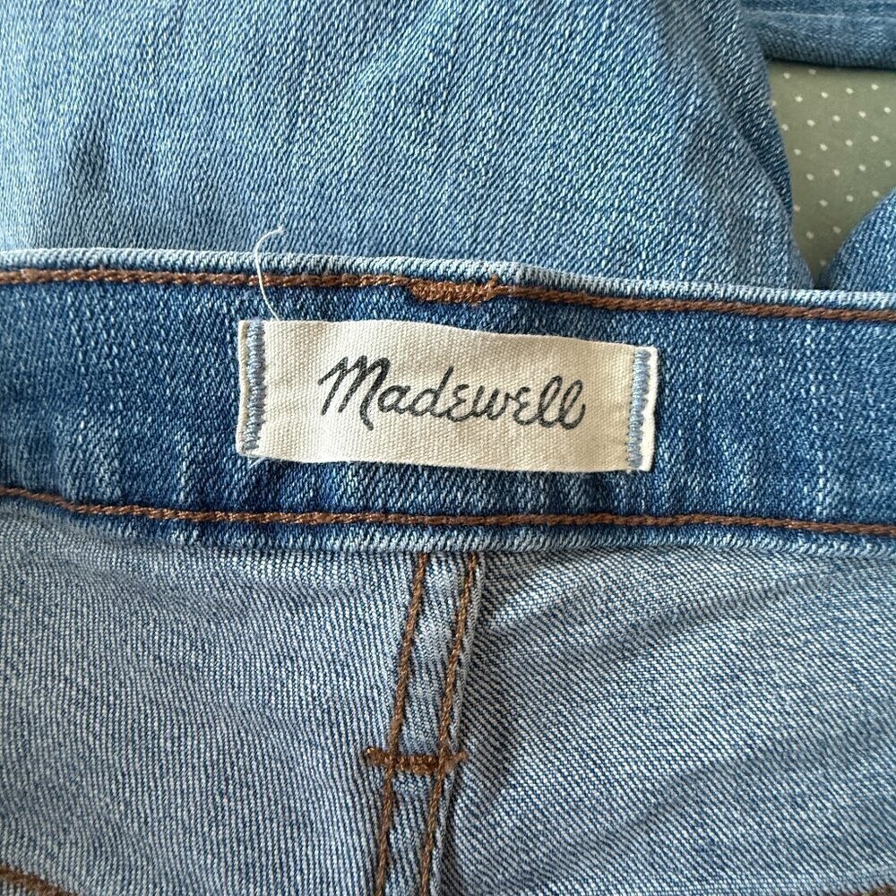 Women's 26 Madewell 9” High Rise Skinny Light Blue Jeans Destructed Hem Edition - Picture 5 of 7